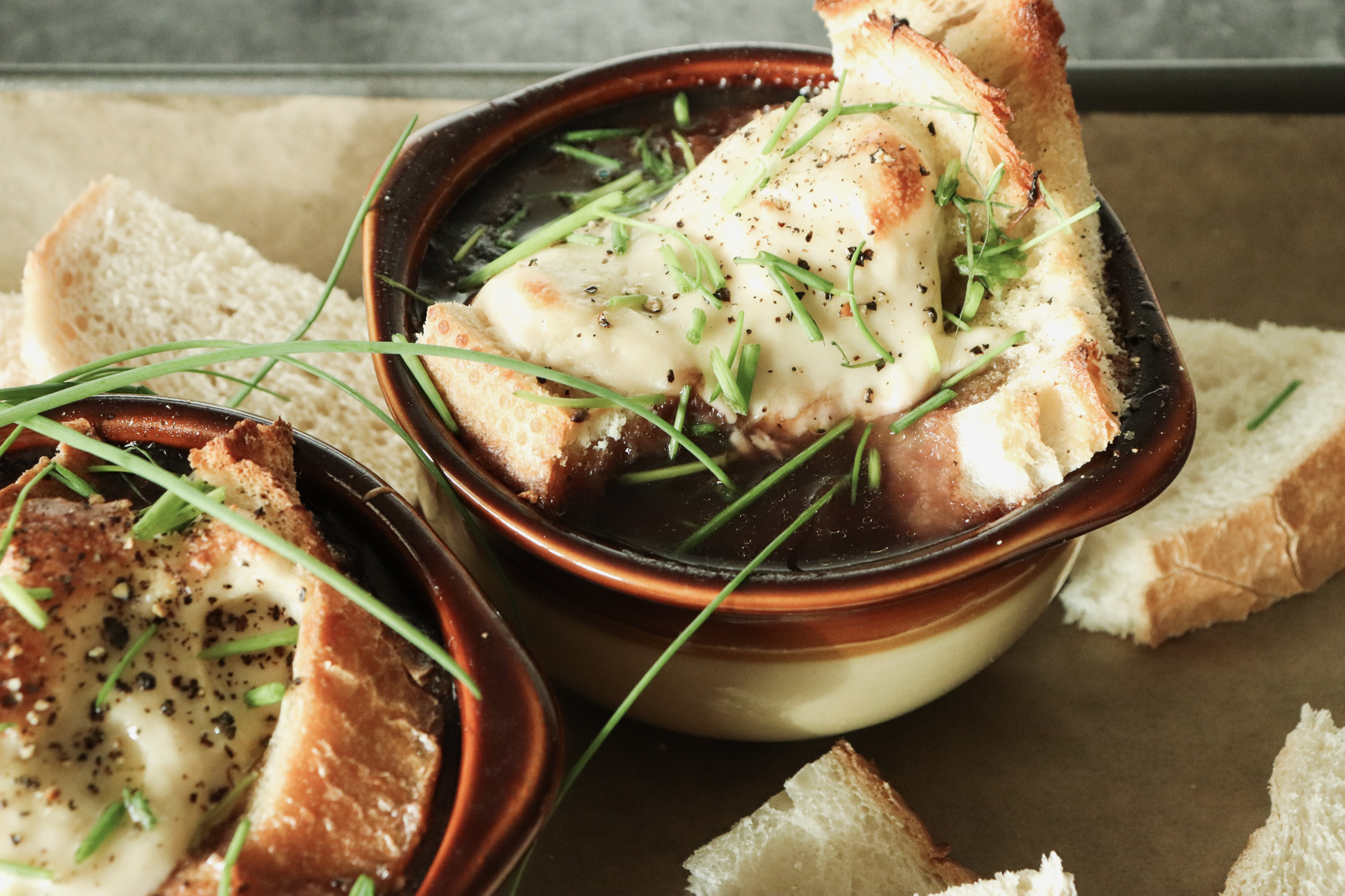 Vegan French Onion Soup - With Gruyere Cheese - Shutter + Mint