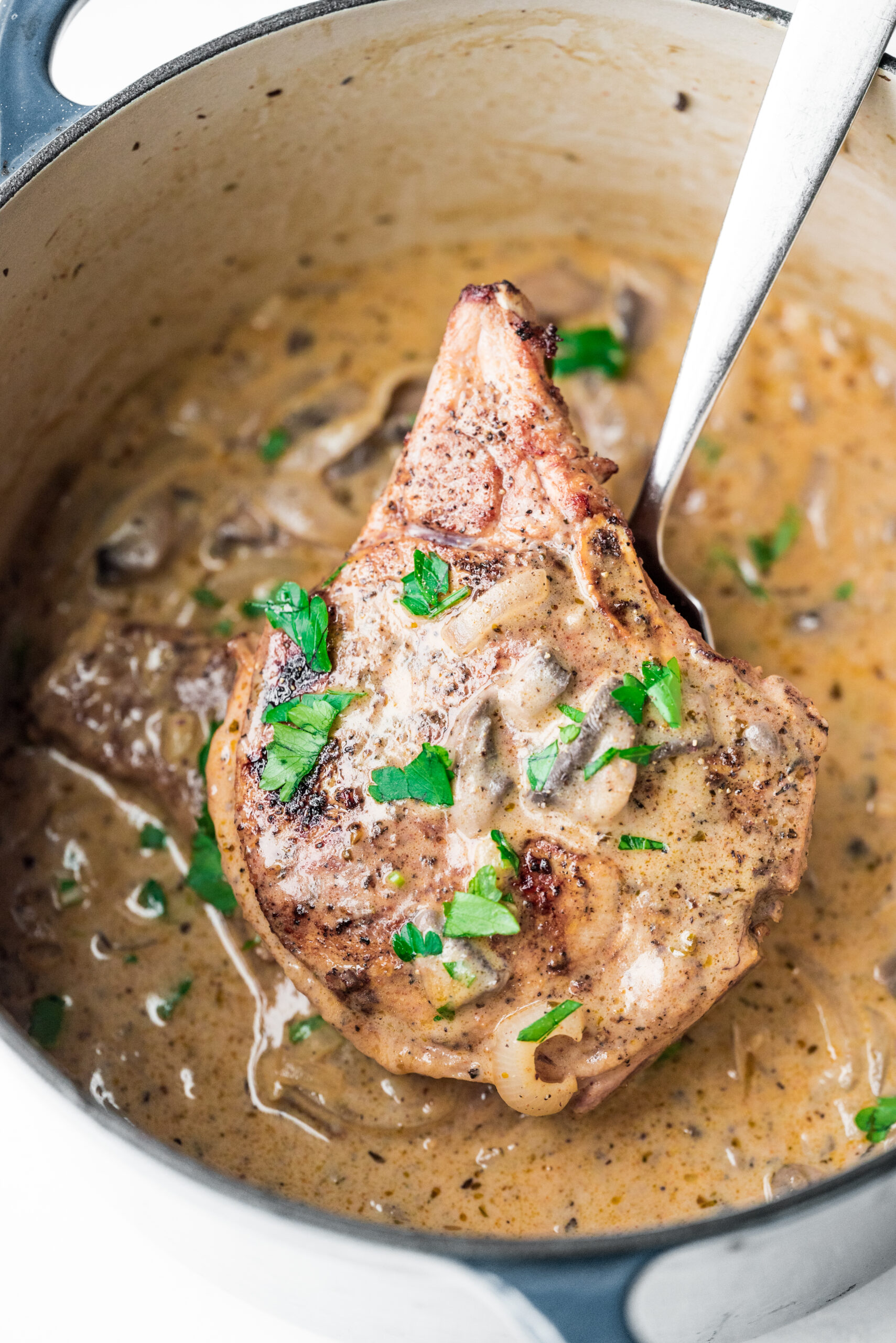 Bone-In Pork Chops and Mustard-Shallot Sauce Recipe