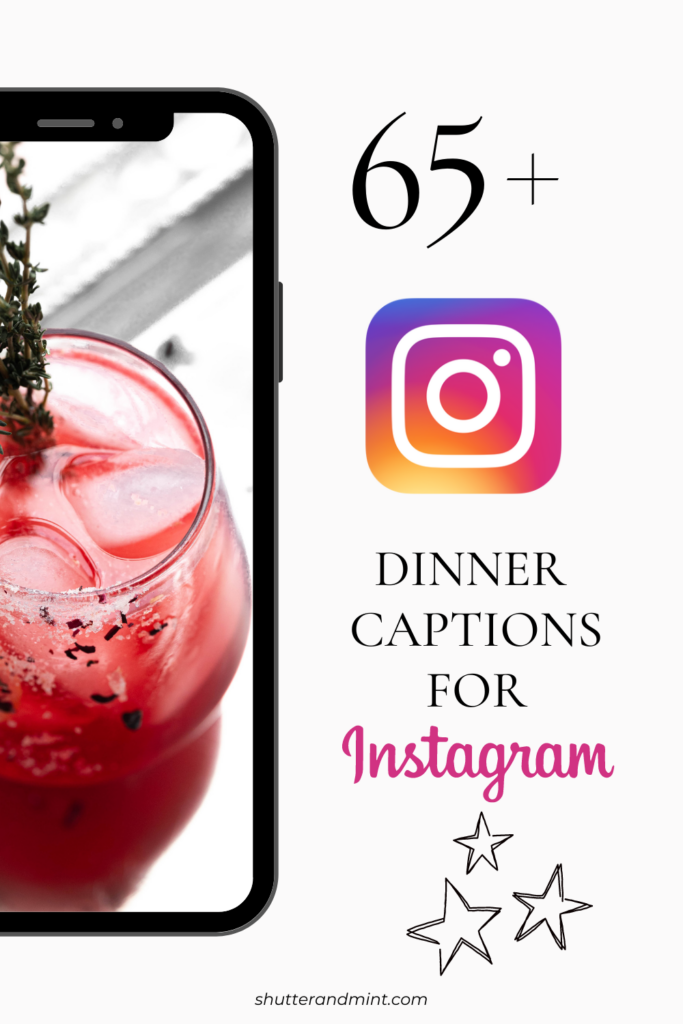 Pinterest pin for Dinner caption Ideas for Instagram.  