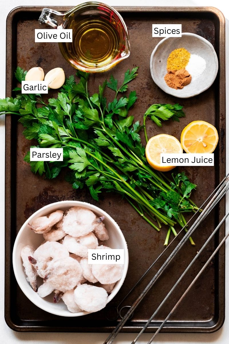 Photo of the ingredients on a sheet pan. 