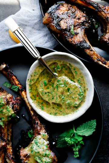 Grilled Lamb Chops with Mint Sauce - Shutter + Mint Smoking/Grilling