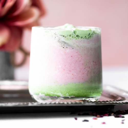 photo of matcha whipped cream on a drink