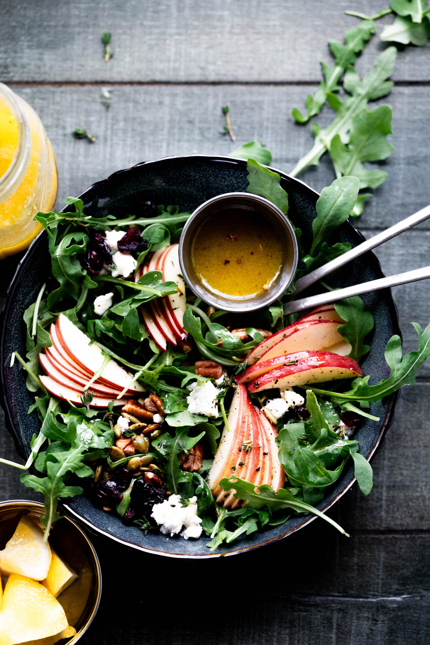 Apple Salad with Zesty Apple Cider Vinaigrette Dressing. 