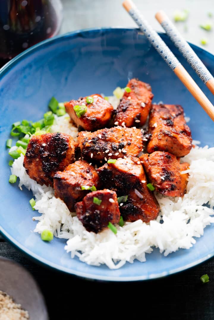 Honey Garlic Salmon Bites - Shutter + Mint