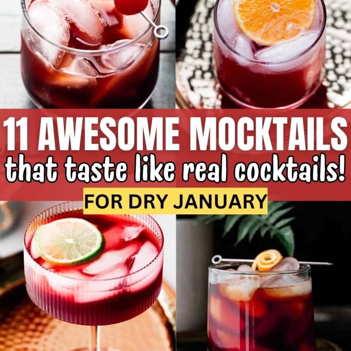 Mocktail hero image collage. 