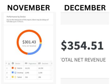 Screenshot of SheMedia Earnings and income. 