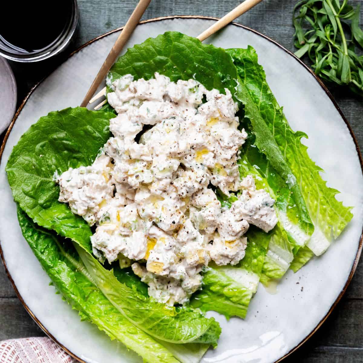 Tarragon chicken salad with greek yogurt or mayo.