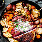 Corned beef with horseradish sauce.