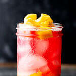 Kombucha mocktail in a mason jar.