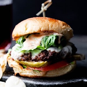The best house burger with homemade burger sauce.