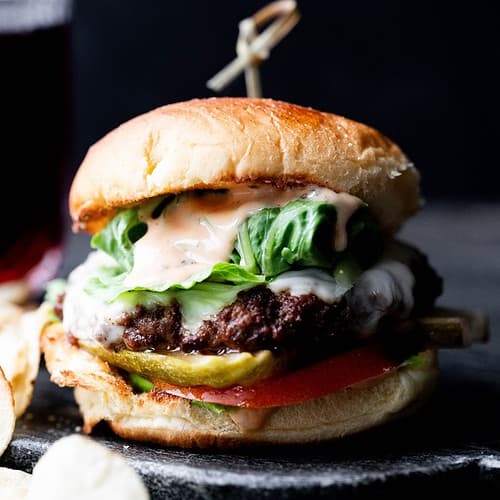 The best house burger with homemade burger sauce.