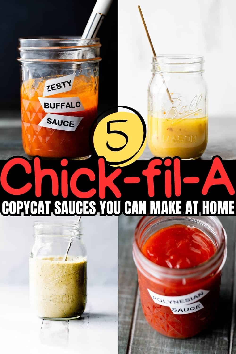 Chick-fil-a copycat recipes for pinterest with text overlay. 