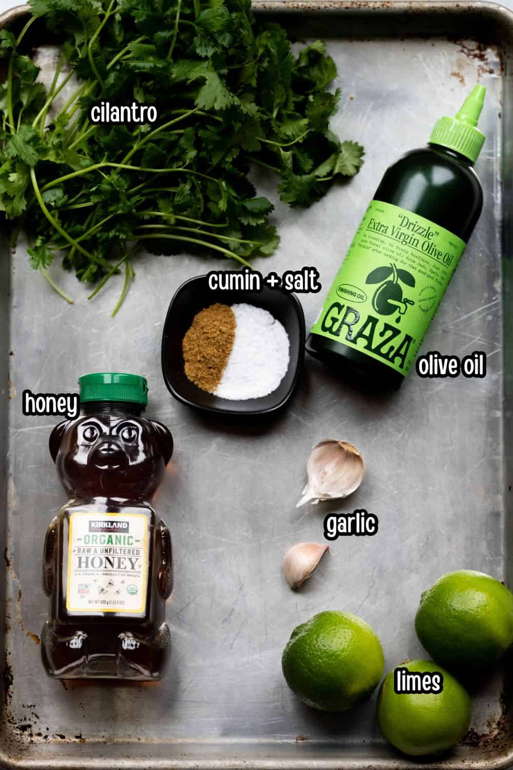 Image of ingredients needed to make marinated chicken. 