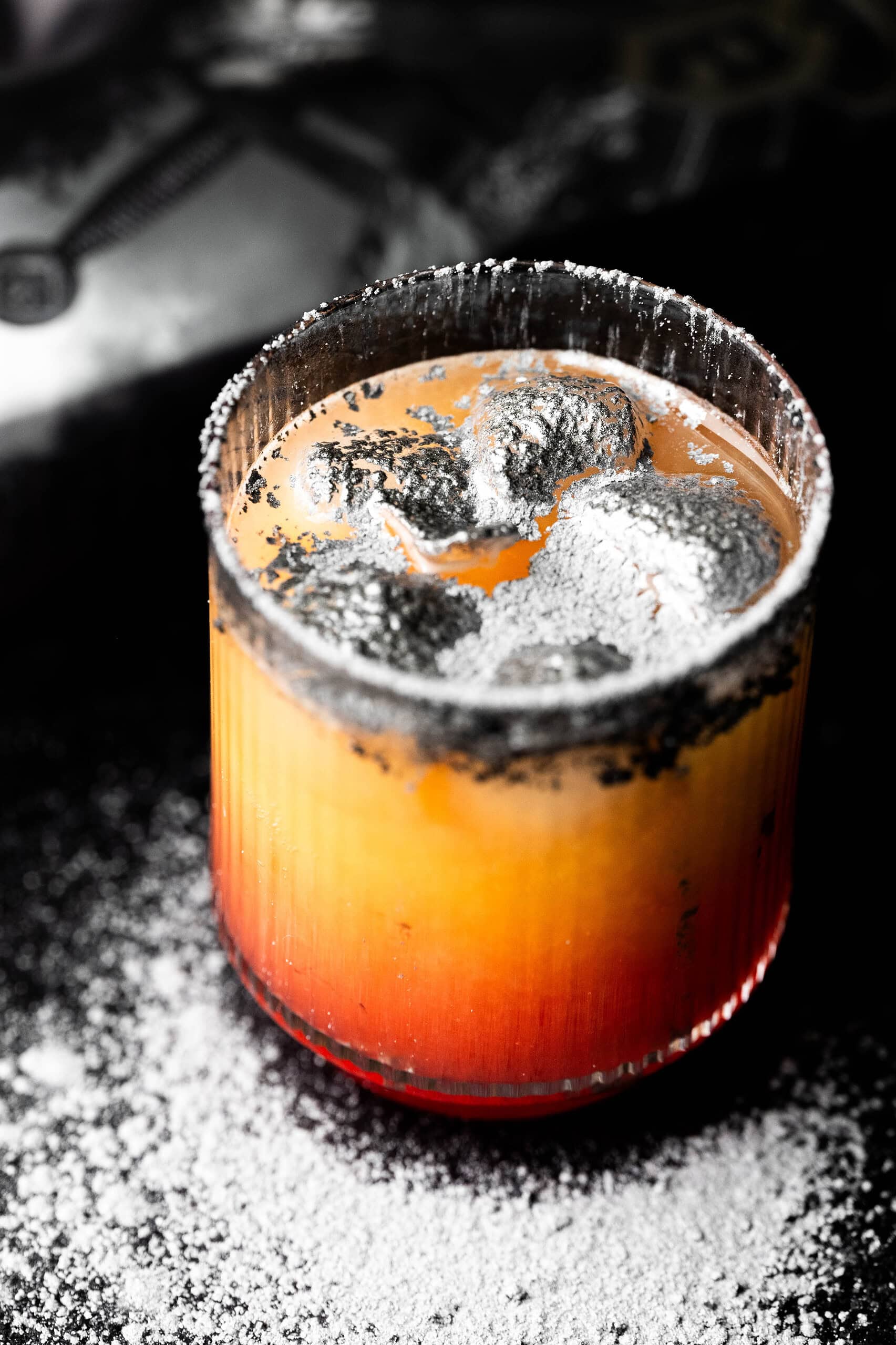 Quicksilver Mocktail image with silver glitter.