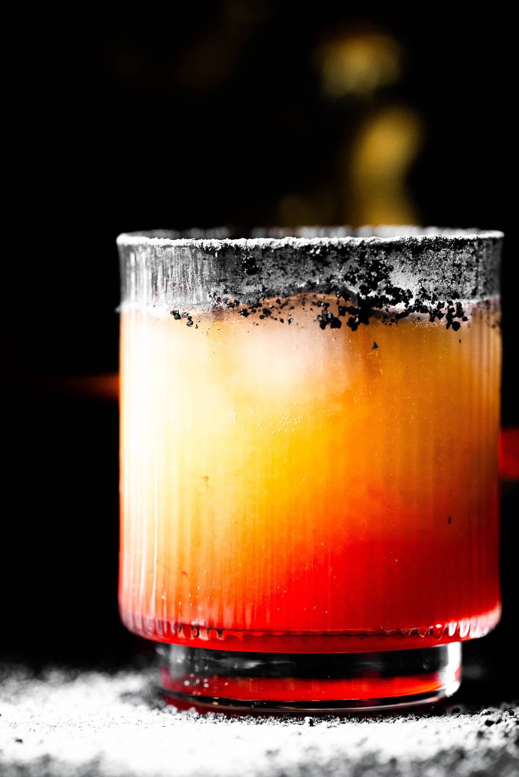 Straight on image of quicksilver mocktail.