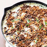 Green bean casserole overhead image.
